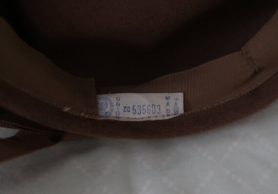 VINTAGE Peachbloom Velour Light brown 1950's Hat … - image 5