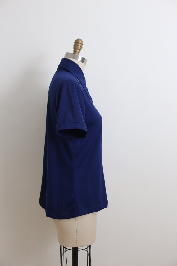 VINTAGE 1970's Royal blue polo short sleeve shirt… - image 6