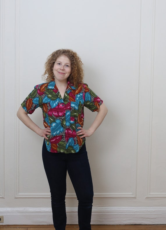 VINTAGE 1980s 1990s  Hawaiian print short sleeve b