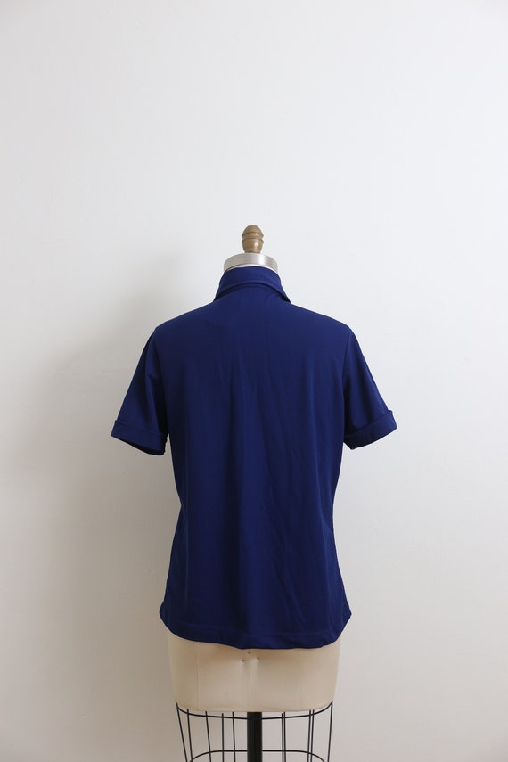 VINTAGE 1970's Royal blue polo short sleeve shirt… - image 5