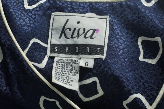 VINTAGE 1980's "Kiva sport" Navy short sleeve shi… - image 5