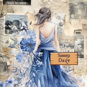 Sunny Daze - 35 Pages Junk Journal Printable Kit, Floral Digital Download, Digital Journal Kit
