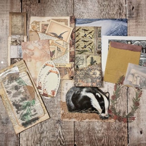 Woodland - Nature - Junk Journal  Ephemera and Embellishments (over 20 pieces)