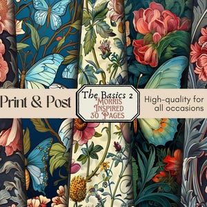 Post & Print Service Morris Vintage inspirierte Seiten Junk Journal Kit 30 ganze Seiten