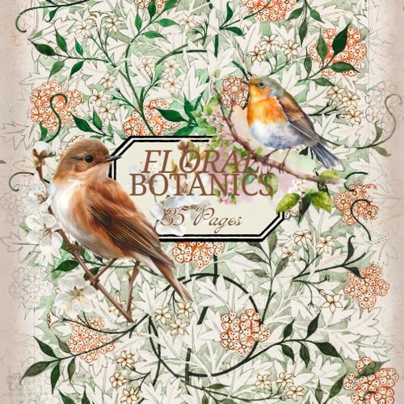Floral Botanics - 35 Pages Junk Journal Printable Kit, Digital Download ...