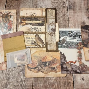 Woodland - Nature - Junk Journal  Ephemera and Embellishments (over 20 pieces)