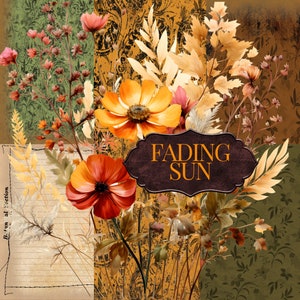 Herbst / Herbst - Print & Post Service - Fading Sun - 35 Seiten Junk Journal Papiere