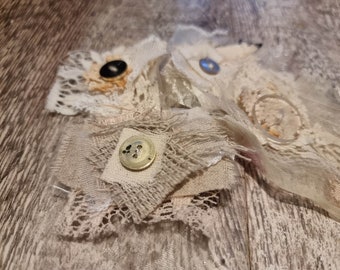 Fabric Embellishments - set of 4 - Junk Journal