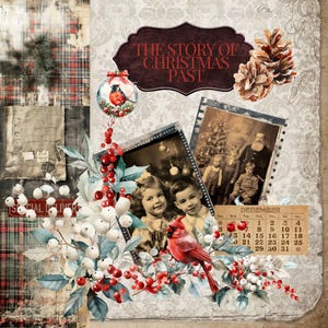 Winter / Weihnachten - Post & Print Service - The Story Of Christmas Past - 34 Seiten Junk Journal Papiere