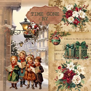 Winter / Weihnachten - Post & Print Service - Time Gone By - 35 Seiten Junk Journal Digital Printable Kit