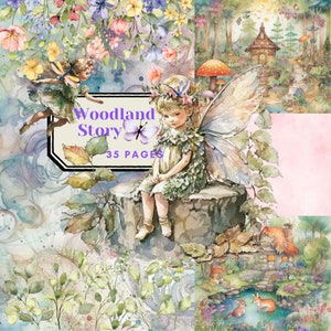 Print & Post Service - Woodland Story - 35 pagina's Junk Journal Kit