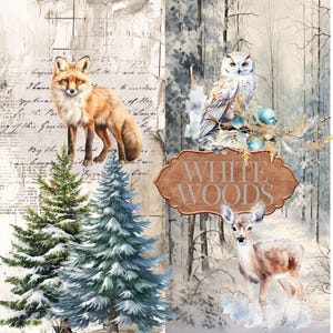 Serviço de impressão e postagem - White Woods - Papéis de diário de lixo de 35 páginas