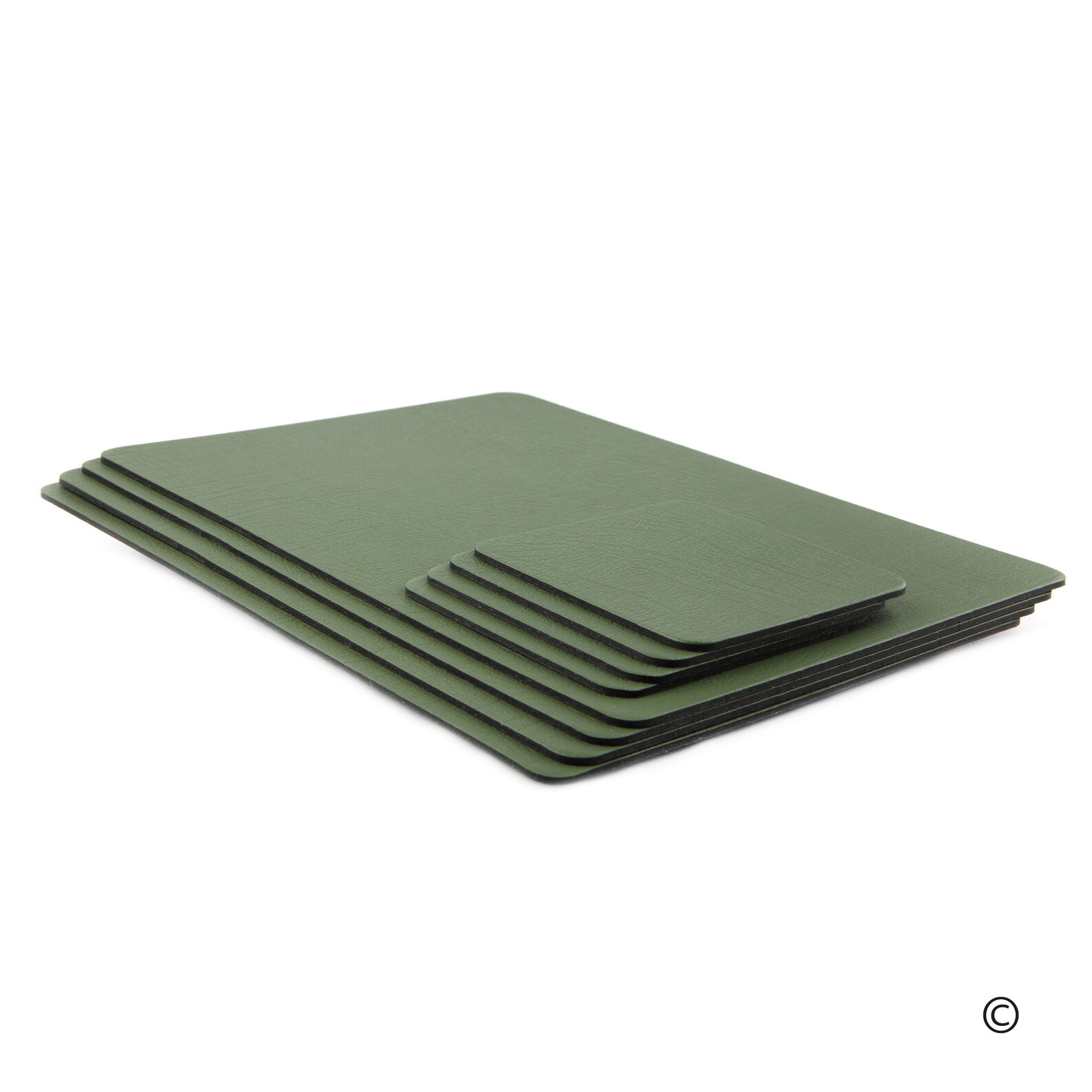 Sets Of 4 Olive green Recycled Leather Placemats 28cm x 21cm Etsy