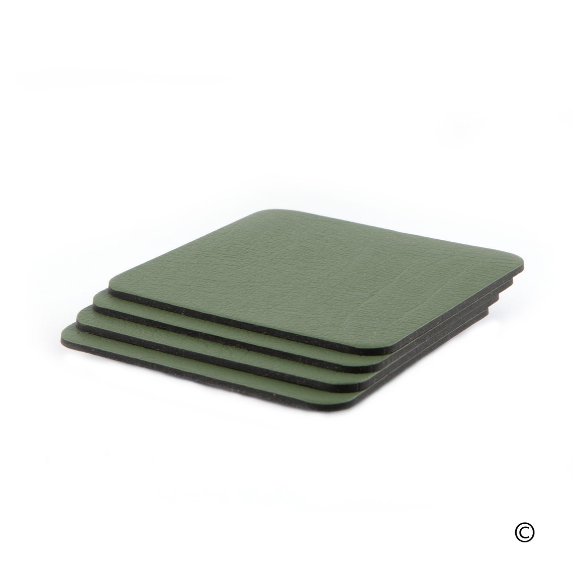 Sets Of 4 Olive green Recycled Leather Placemats 28cm x 21cm Etsy