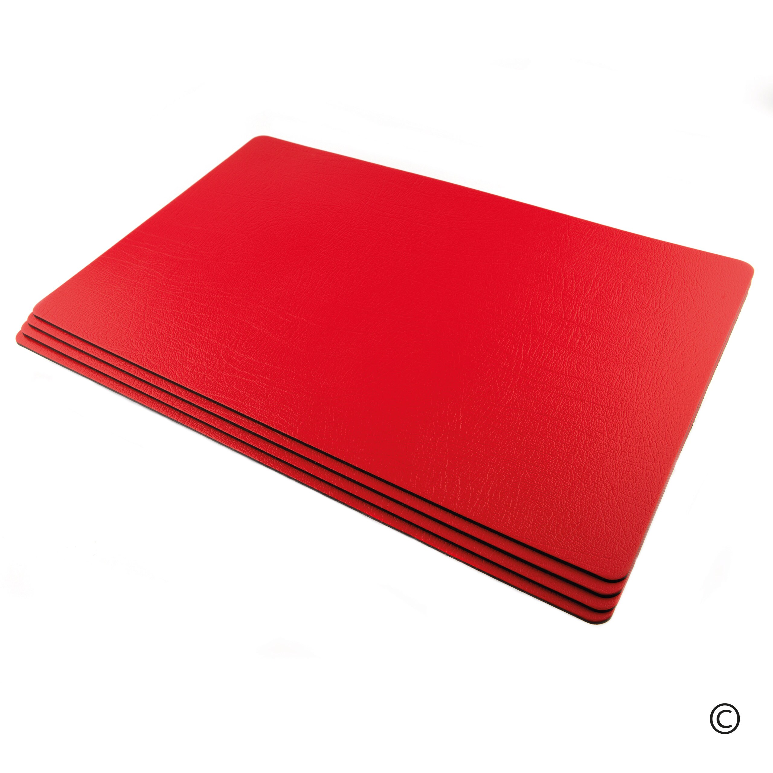 Large Recycled Leather Place Mats Sets of 4 London Red Table Etsy UK