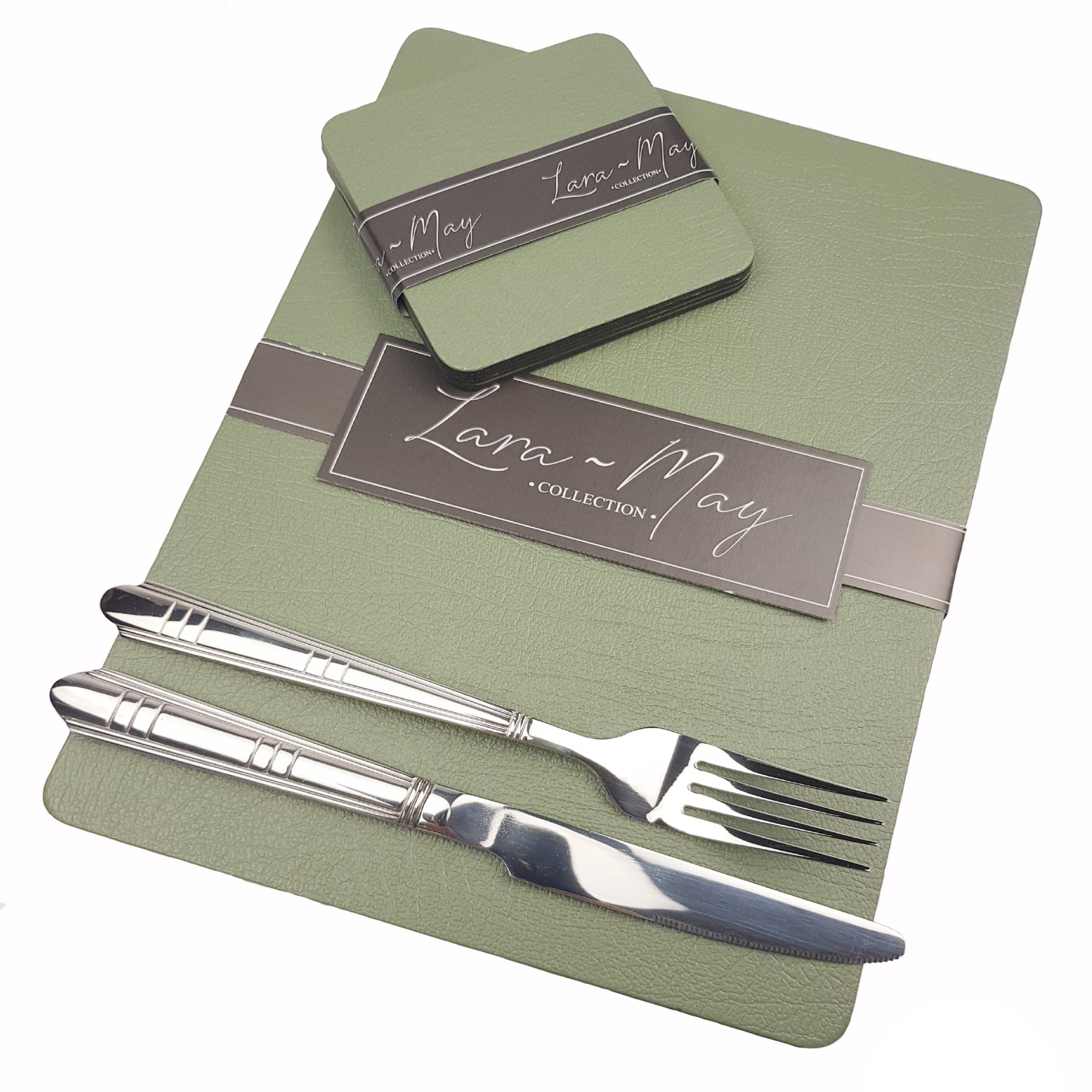 Sets Of 4 Olive green Recycled Leather Placemats 28cm x 21cm Etsy