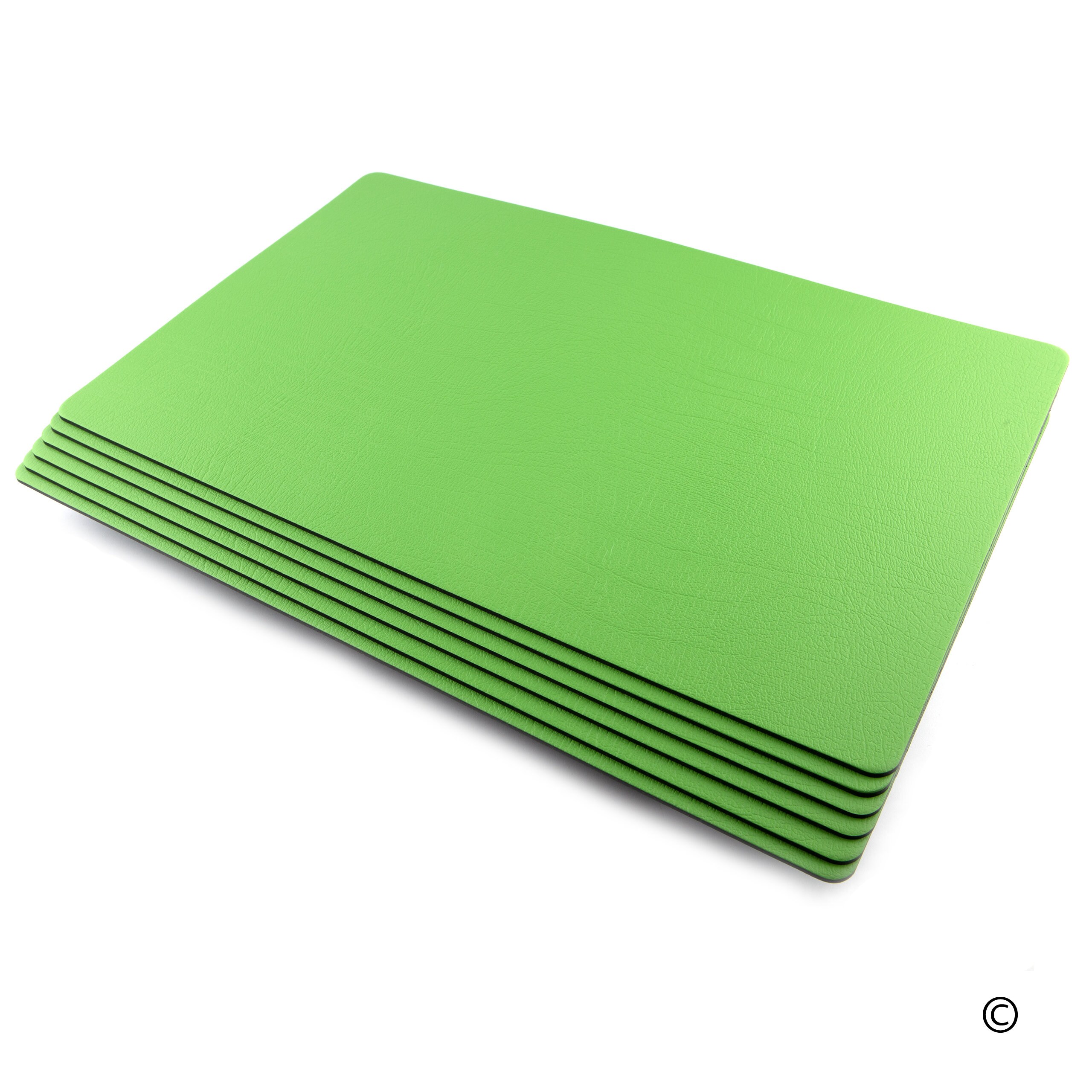 Large Leather Place mats Sets Of 6 Apple Green table mats Etsy.de