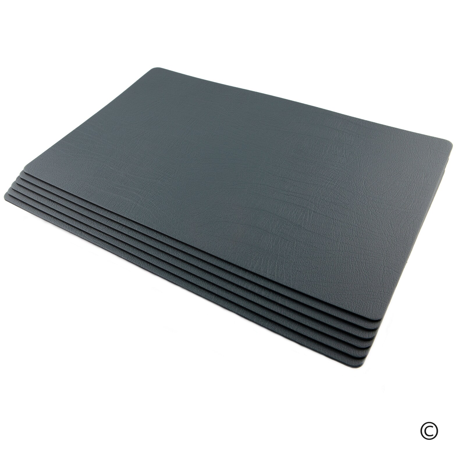 Large Leather Place Mats Sets of 6 Slate Grey Table Mats Etsy UK