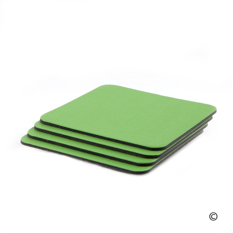 Placemats Set of 4 Recycled Leather Apple Green Place Mats Etsy UK