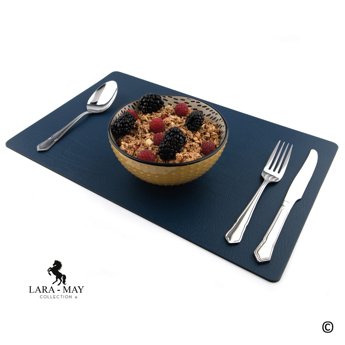 Large Leather Place mats Sets Of 4 Royal Blue table mats Etsy