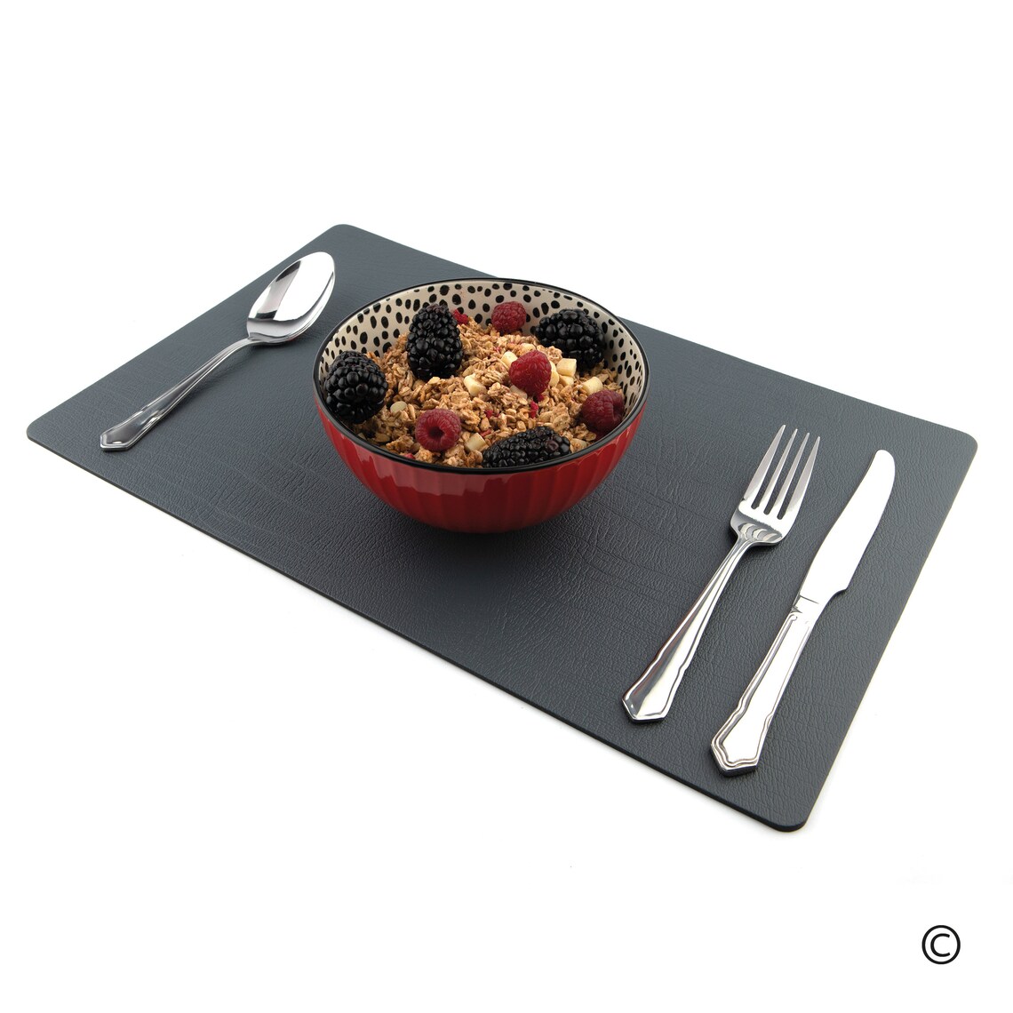 Large Leather Place Mats Sets of 6 Slate Grey Table Mats Etsy UK