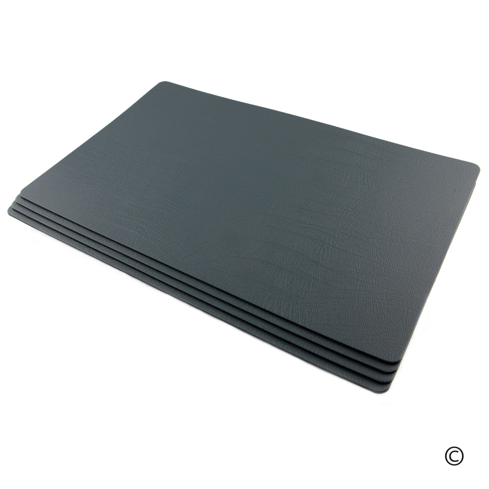 Large Leather Place Mats Sets of 4 Slate Grey Table Mats Etsy