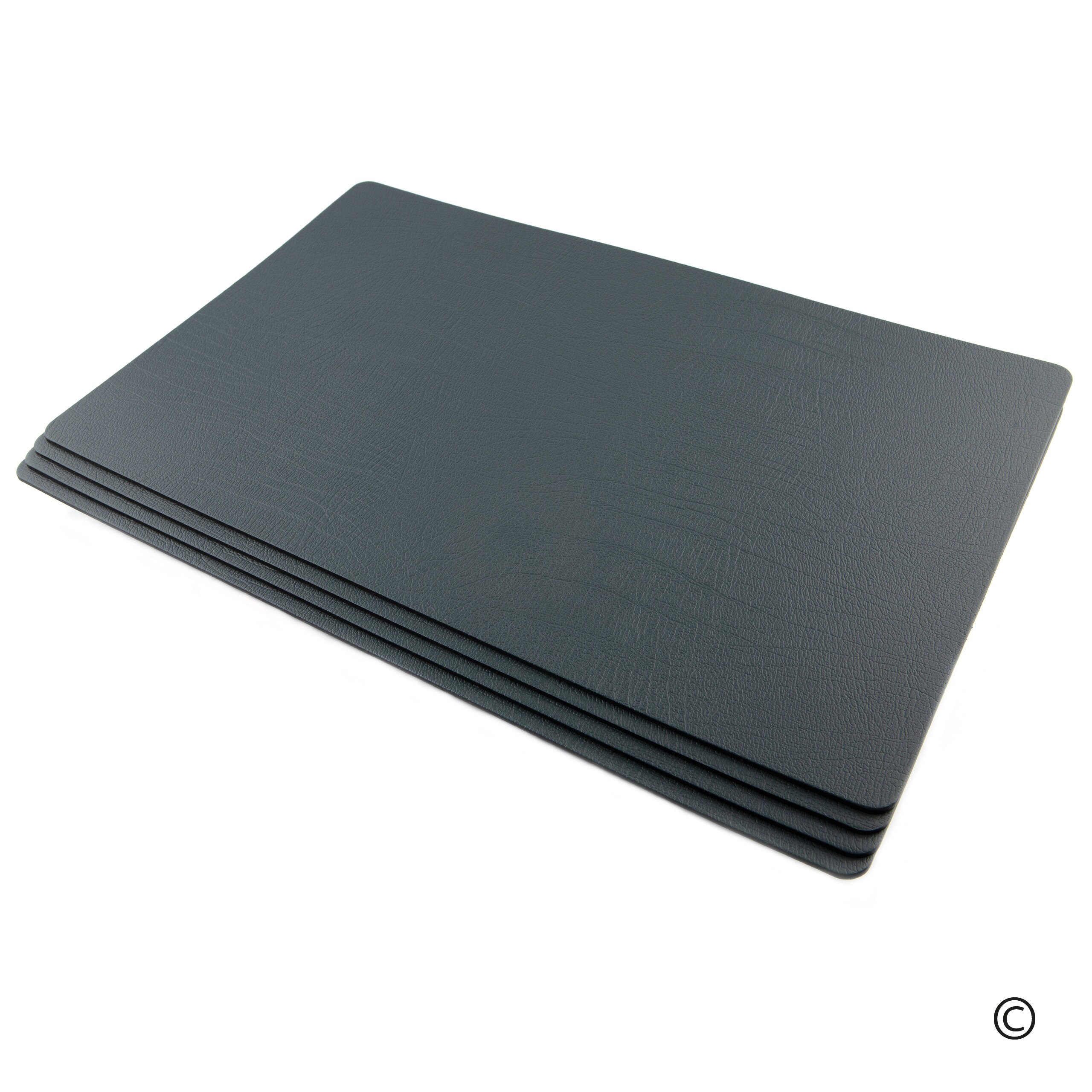 Large Leather Place Mats Sets of 4 Slate Grey Table Mats Etsy
