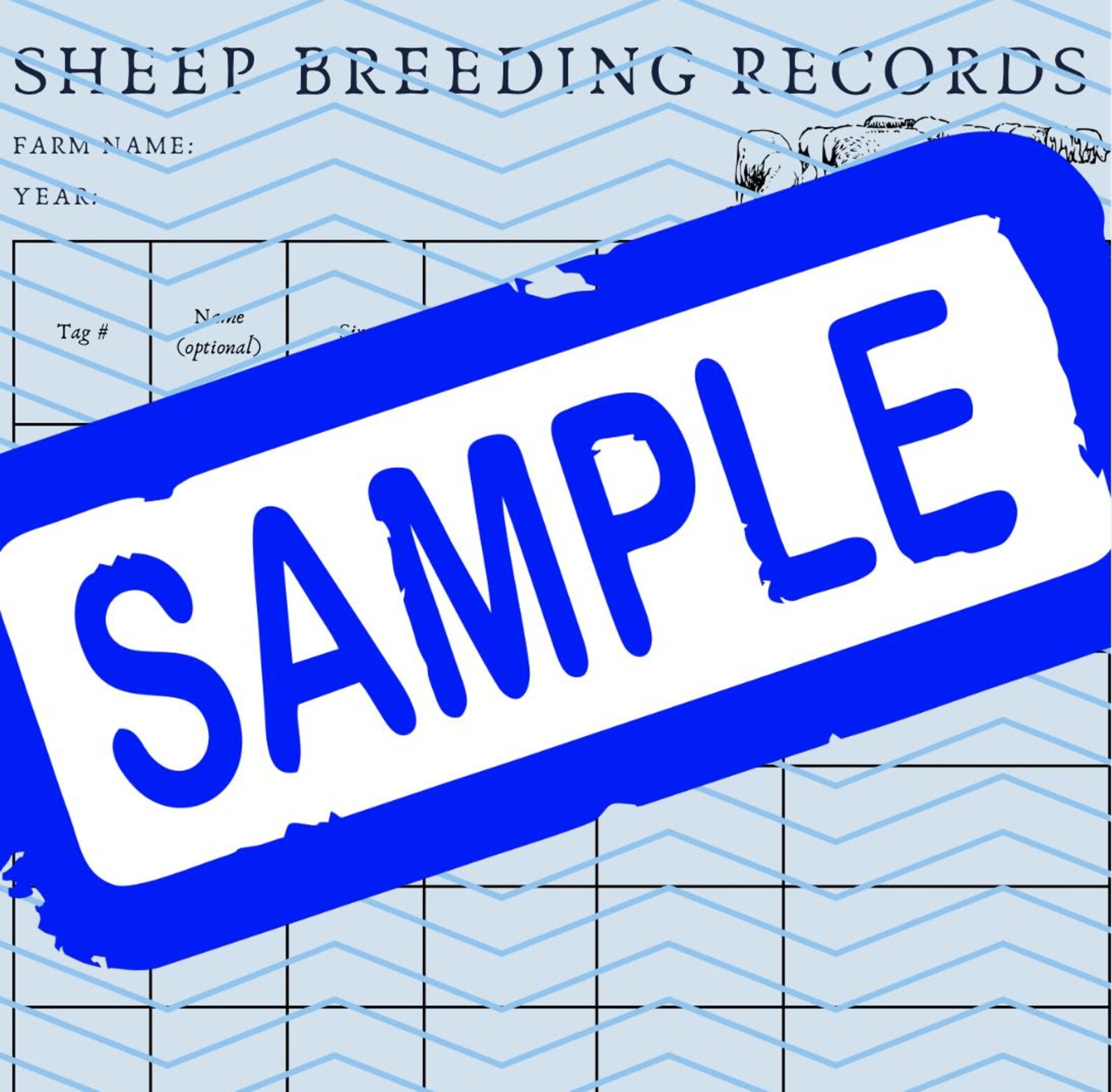 Sheep Breeding Chart (record Keeping) - Etsy