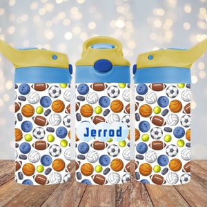 Sports Water Bottle for Kids, Kids No Spill Tumbler, Toddler Water Bottle, Flip Top Water Bottle, Personalized Kids Water Bottle, Kids Gift