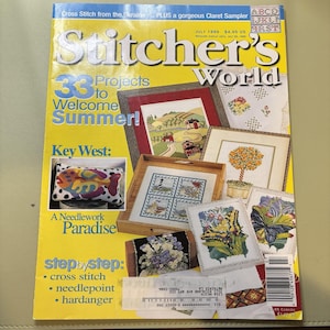 Stitcher's World Magazine Summer Projects Cross Stitch Needlepoint 1999