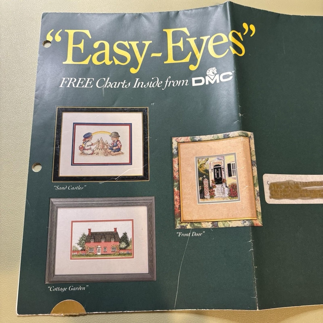 DMC Cross Stitch Patterns Easy Eyes Cottage Garden, Sand Castles, Front ...