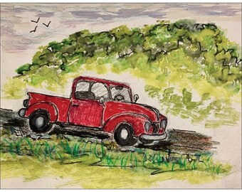 Red Truck  Note Cards (6)