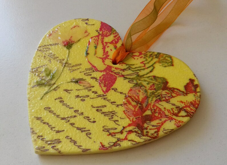 Decoupage heart wooden heart decor heart Etsy