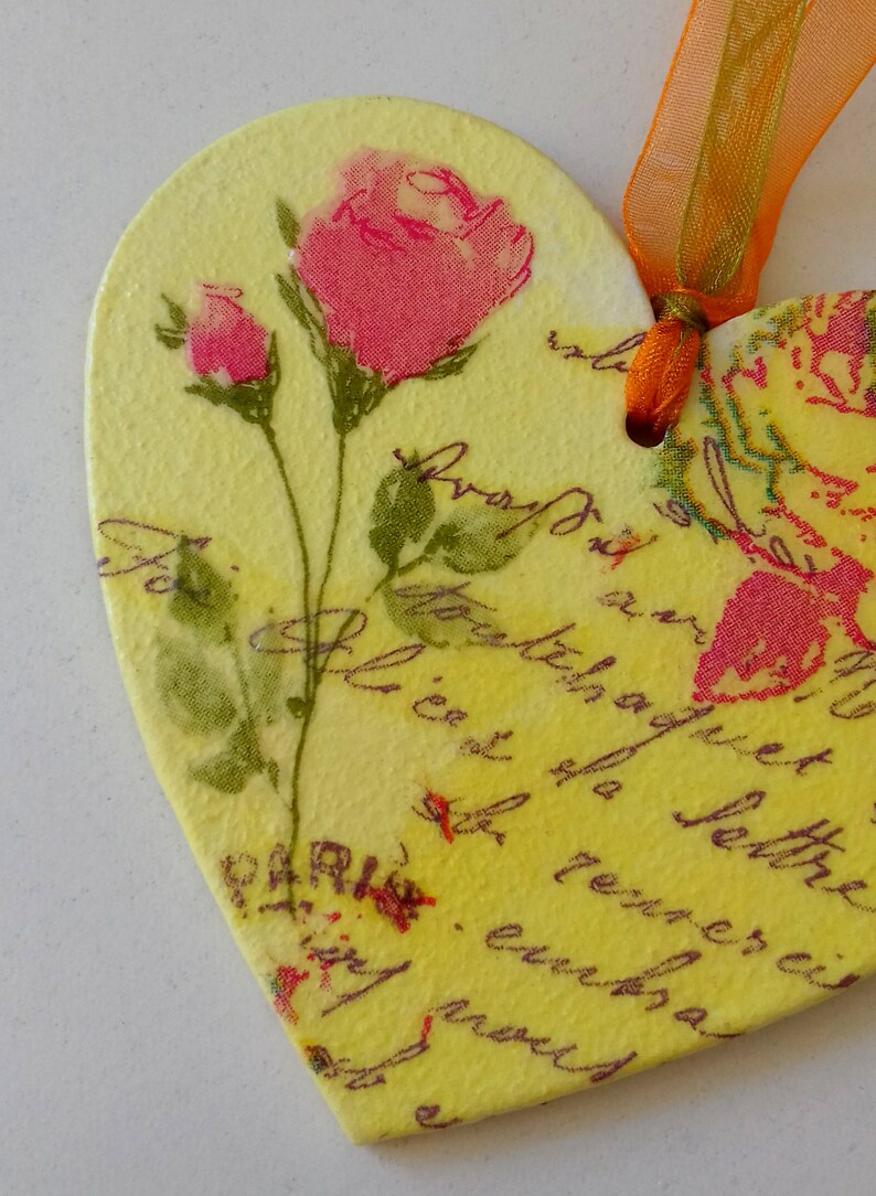 Decoupage heart wooden heart decor heart Etsy