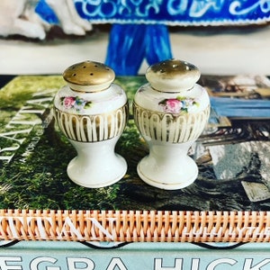Vintage Japanese Nippon Porcelain Salt and Pepper - Vintage China - Preppy Eclectic - Grandmillenial Style