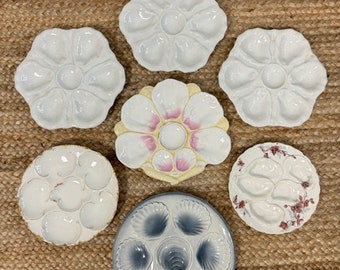 Assortment Porcelain Oyster Plates - Limoges - Antique Oyster - Floral Plates- Grandmillenial Style - Table Decor - Grandmillenial Style