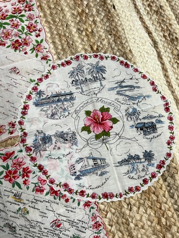 Vintage 1950s Cotton State Hankies - Chinoiserie … - image 3