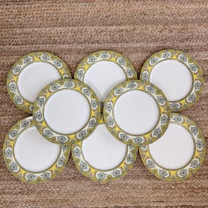 Antique Royal Doulton Fine Porcelain Dinner Plates - Chinoiserie Chic - Vintage Asian Decor - Preppy Eclectic Decor - Grandmillenial