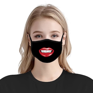 Cute Smiling Lips Face Cover Reusable, Washable, and Breathable