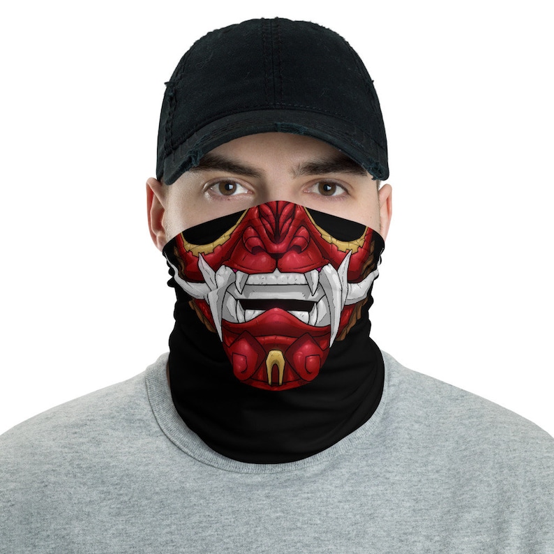 Japanese Oni Demon Face Mask Creative Neck Gaiter Headband Etsy