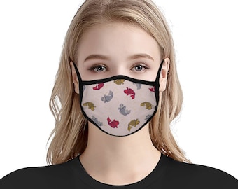Japanse Koi Pink Waves Pattern Face Cover voor dames en heren Herbruikbaar, wasbaar en ademend
