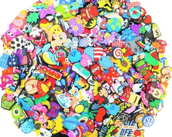 Lot of 50,100 pcs Random PVC Different Shoe Charms for Shoe Decoratiion