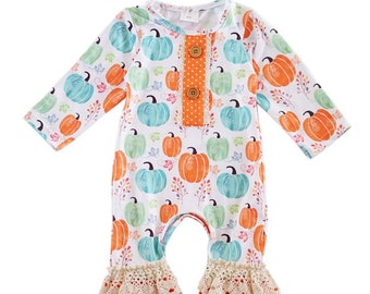 baby pumpkin romper