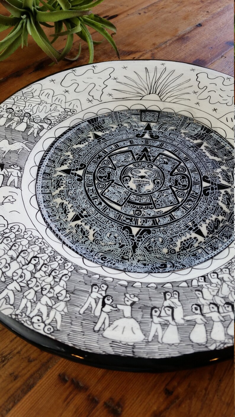 Mexican Talavera Ceramic Sun Face Wall Decor Hanging Pottery Folk Art 09