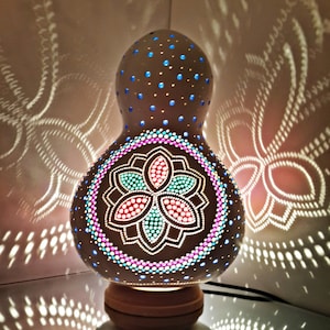 Colorida flor tallada en forma de calabaza Lámpara housewarming Gift Ideas birthday gift turkish lamp living room nursery decor Christmas Gift