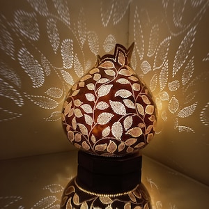Hojas Lámpara de calabaza hecha a mano Regalo de Navidad Ideas de regalo de inauguración de la casa Regalo de cumpleaños Lámpara turca Hogar Sala de estar Decoración de la guardería