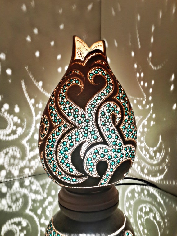 Special Design Ivy Handmade Gourd Lamp Christmas Gift Housewarming