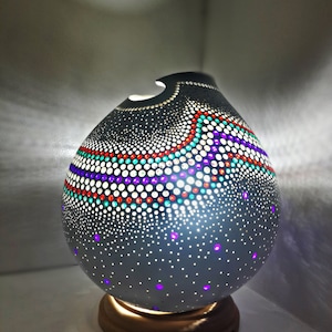 Waves Lámpara de calabaza temática Calabash Housewarming Gift Ideas Birthday Gift Turkish Lamp Home Living Room Nursery Decor Christmas Gift