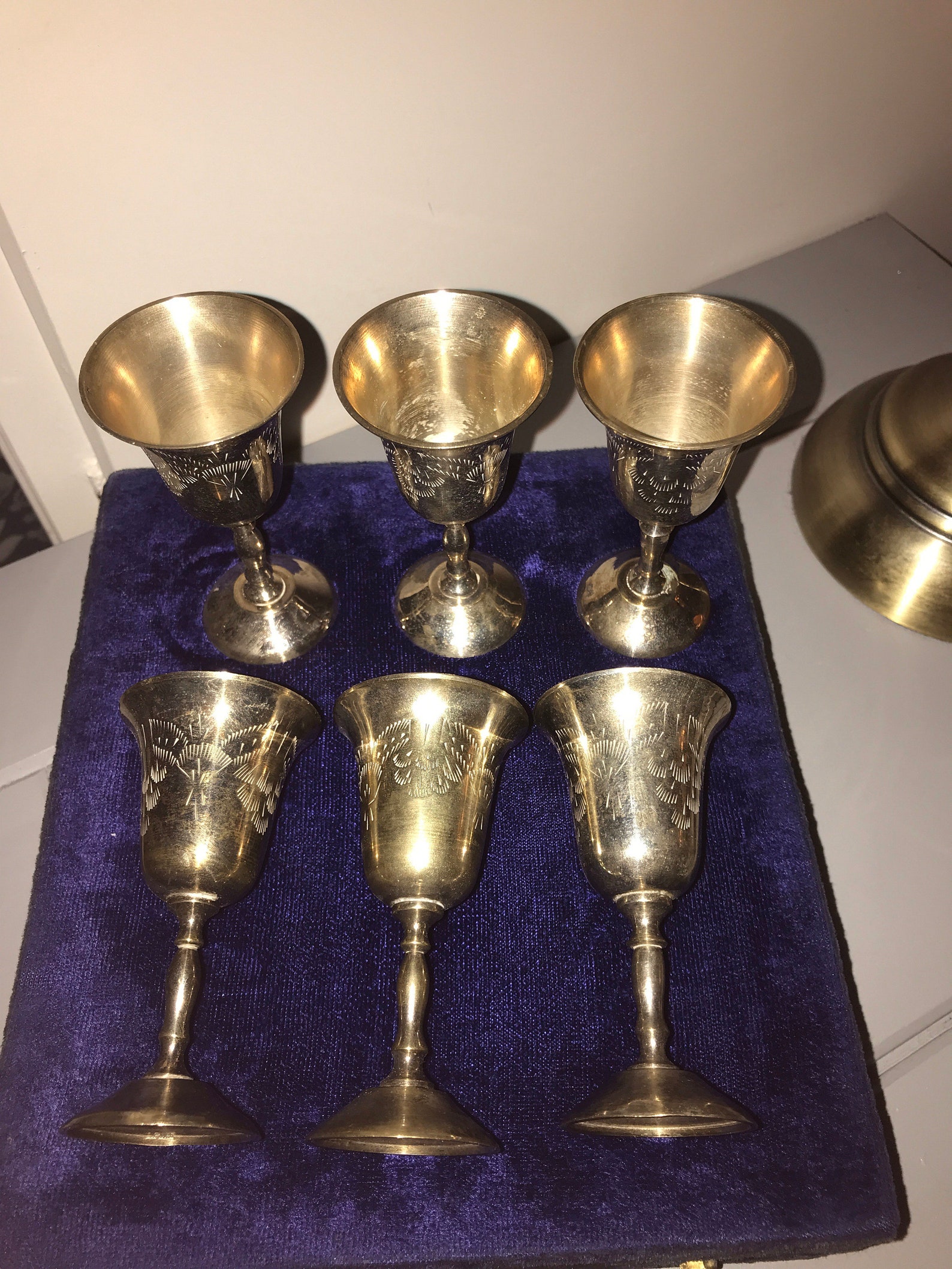 Exquisitely Designed EPNS Six Goblets in Their Original Etsy