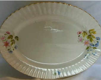 Most Charming Vintage Richmond “Wild Anemone” Oval Platter. Fully Base Stamped 1st quality English Bone China.